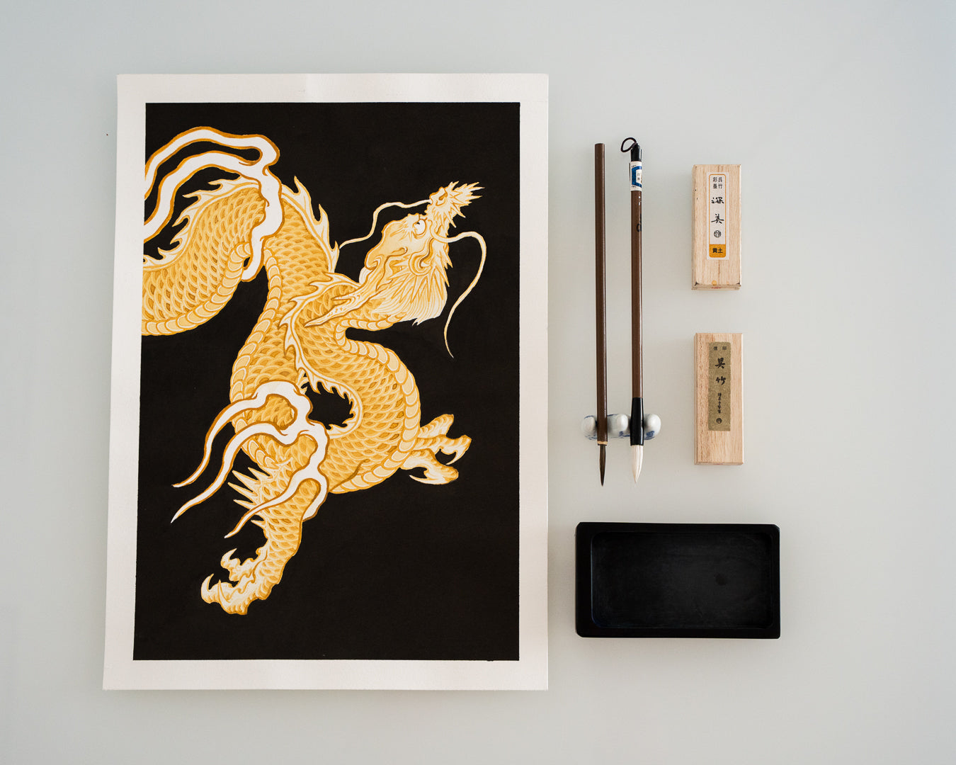 Golden Dragon on Black