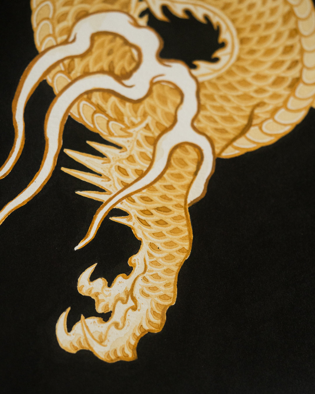 Golden Dragon on Black