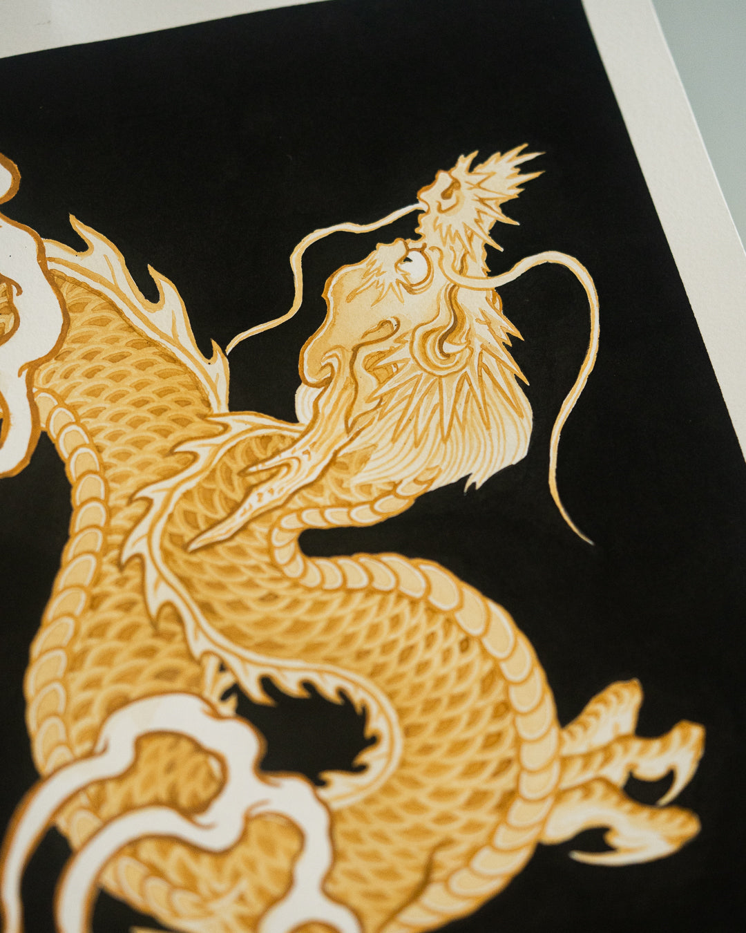 Golden Dragon on Black
